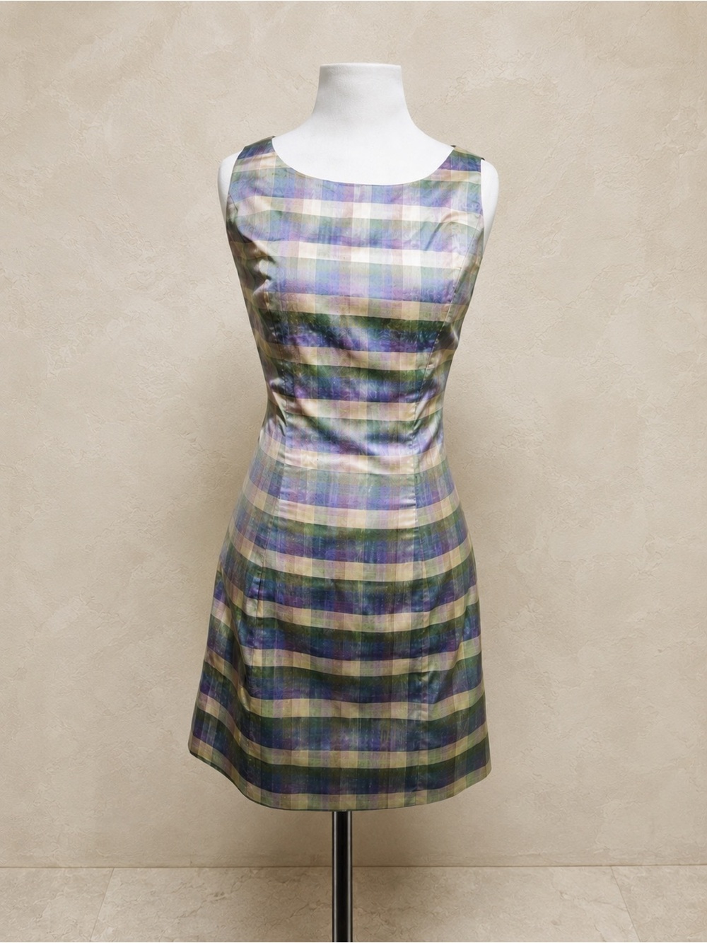 🖤 Vintage Raw Silk Dress ✨ Erez Levy ✨ Iridescent Plaid | Size 2